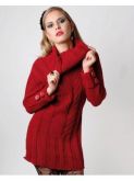 Vestido de lã Trança Gola Alta ref - CW 0057